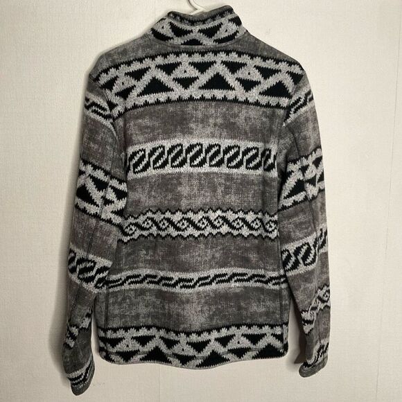 North Face Fleece Quarter Zip Jacket Mens‎ Small Petite SP Gray Southwest  Aztec - Picture 8 of 9
